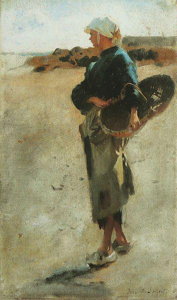 John Singer Sargent Breton Girl with a Basket oil painting picture